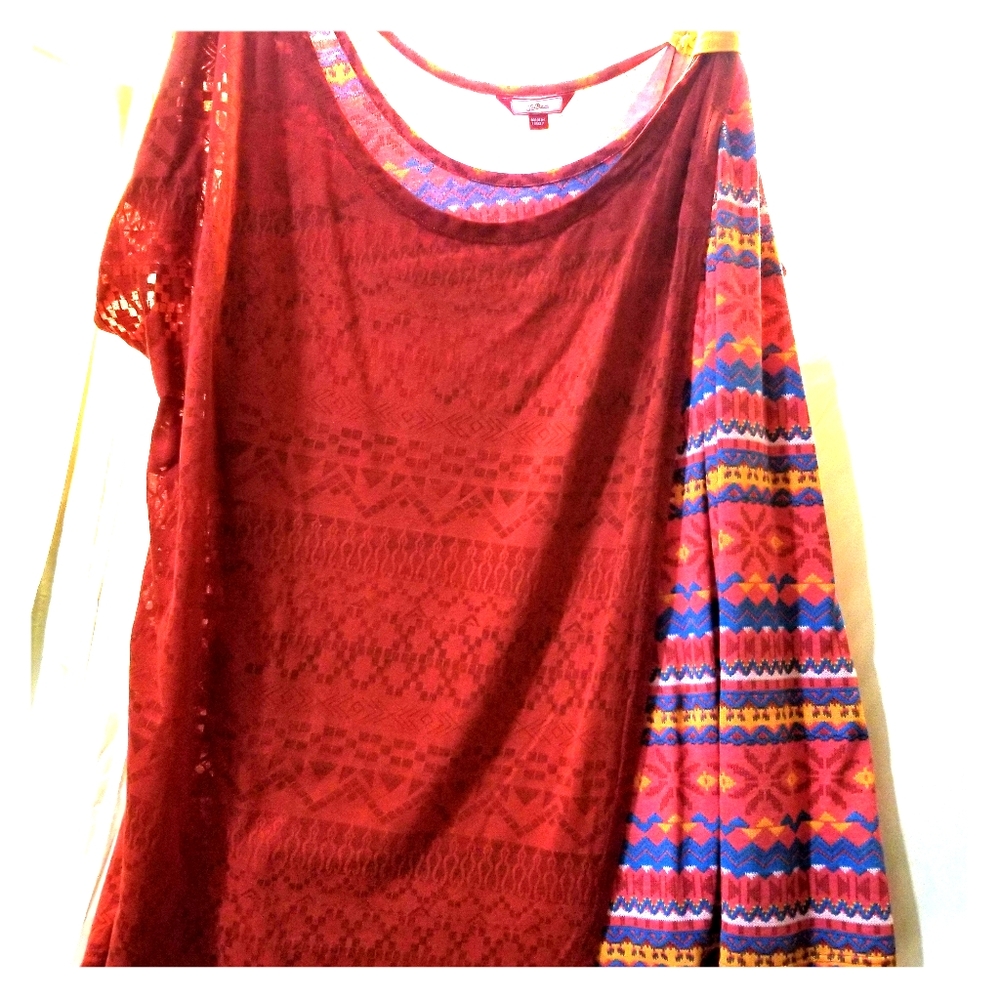 Tank top, layered, asymmetrical shoulders